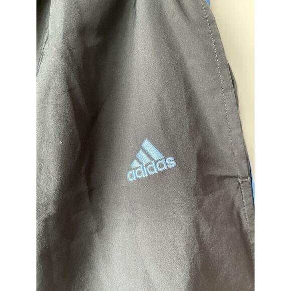 Vintage Adidas Windbreaker Pants Mens L Black Blue Stripes Zip-Ankle Track Y2K‌ - Picture 6 of 11